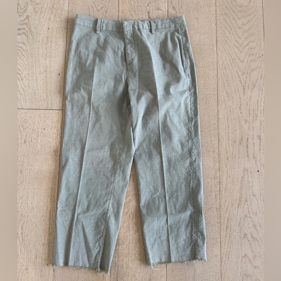 Frank & Eileen Kinsale Trouser Italian Performance Linen Sage Size 10 - Picture 5 of 9